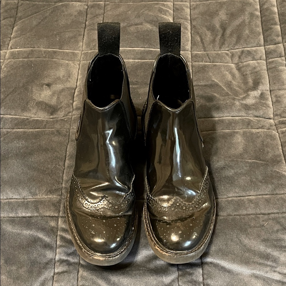 Cesare Paciotti Glossy Black Patent Leather Boots